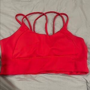 Women's Red Strappy Sports Bra